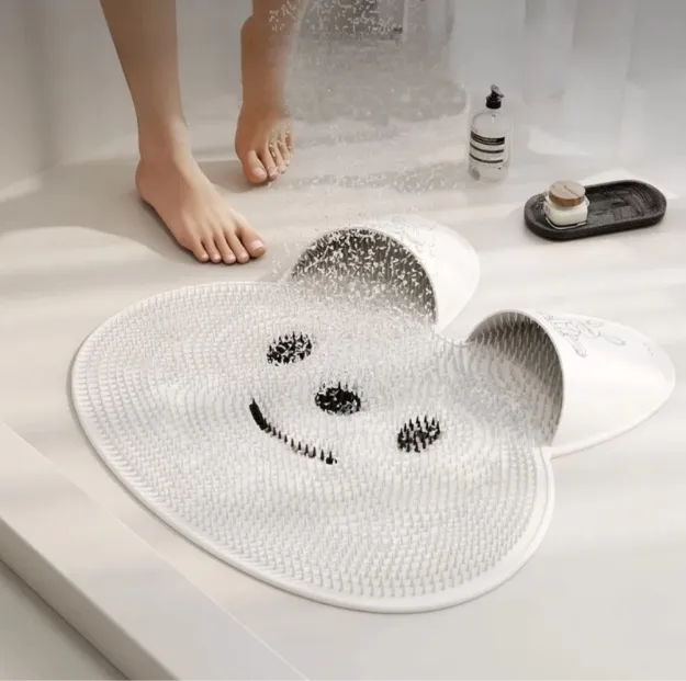 Image de Brosse de lavage de pieds en silicone tapis exfoliant pour salle de bain